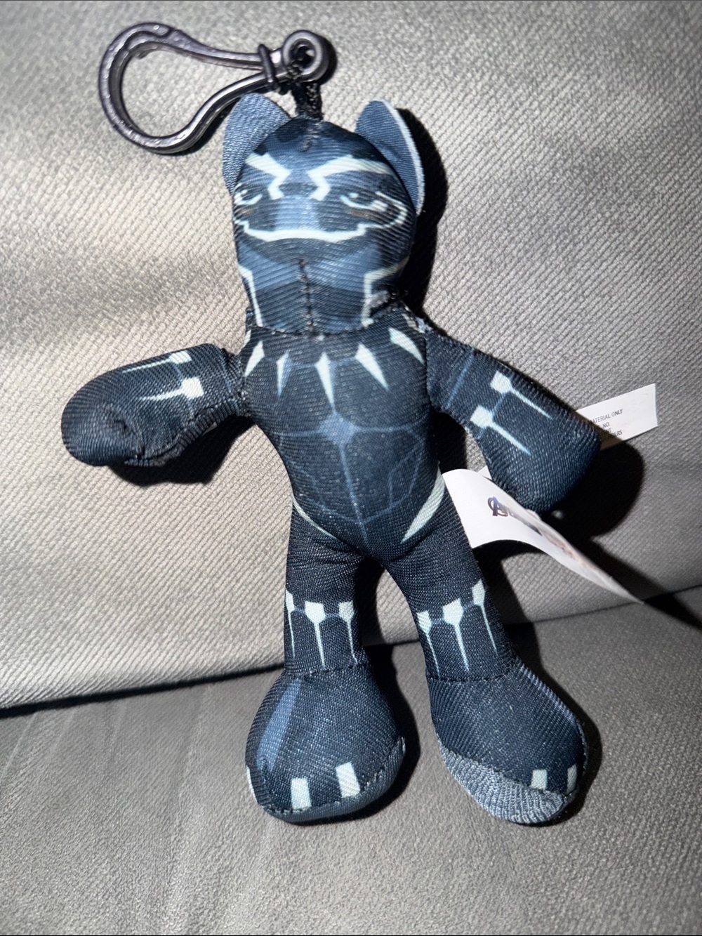 Black Panther Themed Plush Keychain - Black/Grey marvel collectible